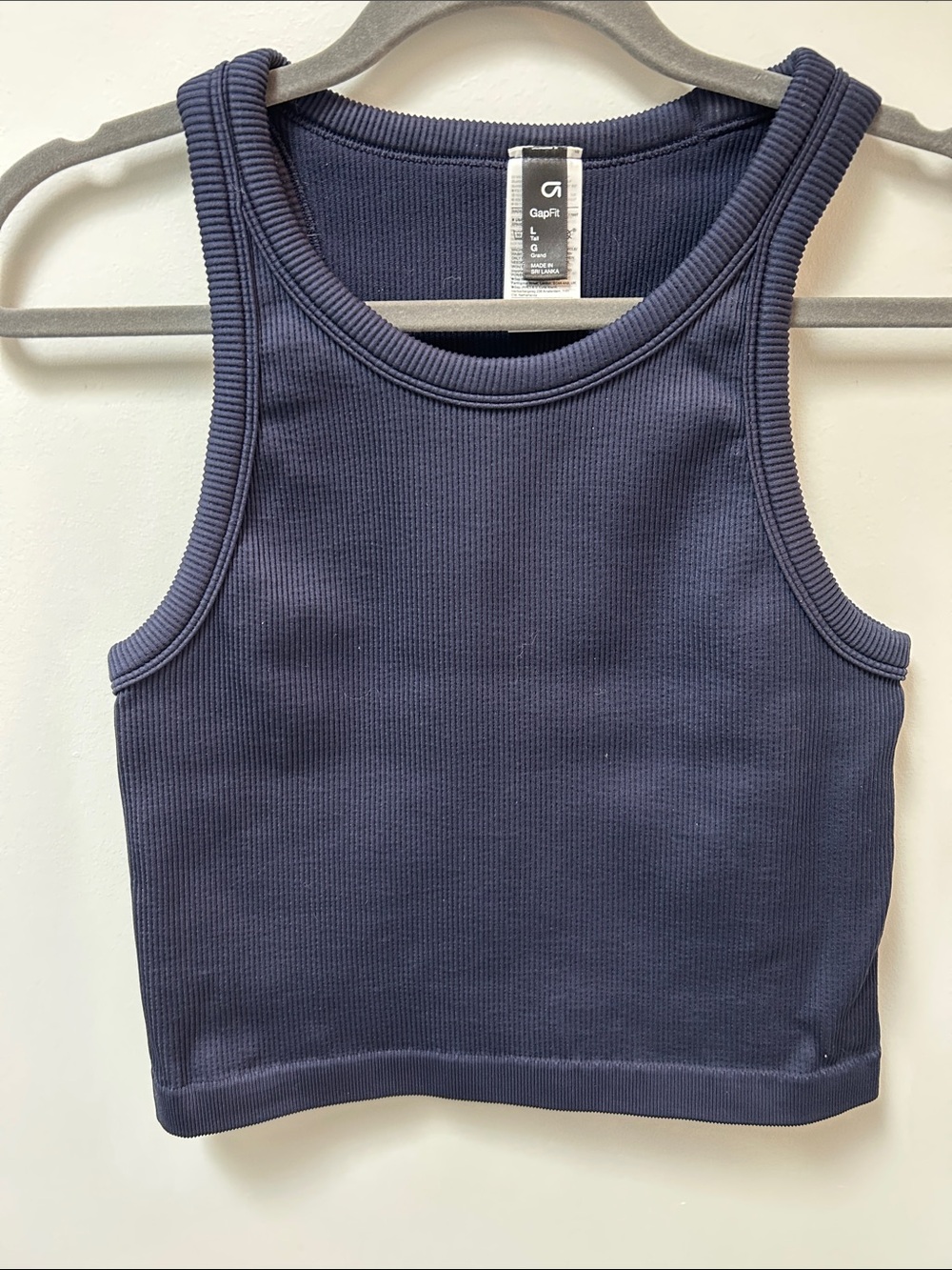 GAP Fit Navy Ribbed Tank Top size Large Long